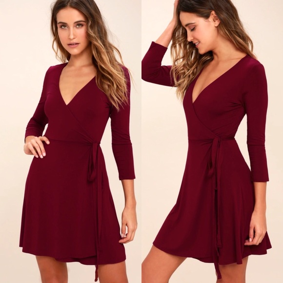 Lulus Dresses & Skirts - Lulus Burgundy Wrap Dress